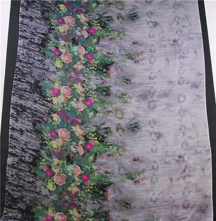 Модная шелковая шифоновая ткань с принтом тутового шелкопряда для платья, 24 дизайна на выбор, шелк - Цвет: 26 silver