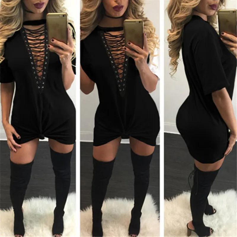 S-XXL-Summer-T-Shirt-Dress-2017-Women-Deep-V-Neck-Lace-Up-Sexy-Bodycon-Bandage.jpg_640x640 (1)