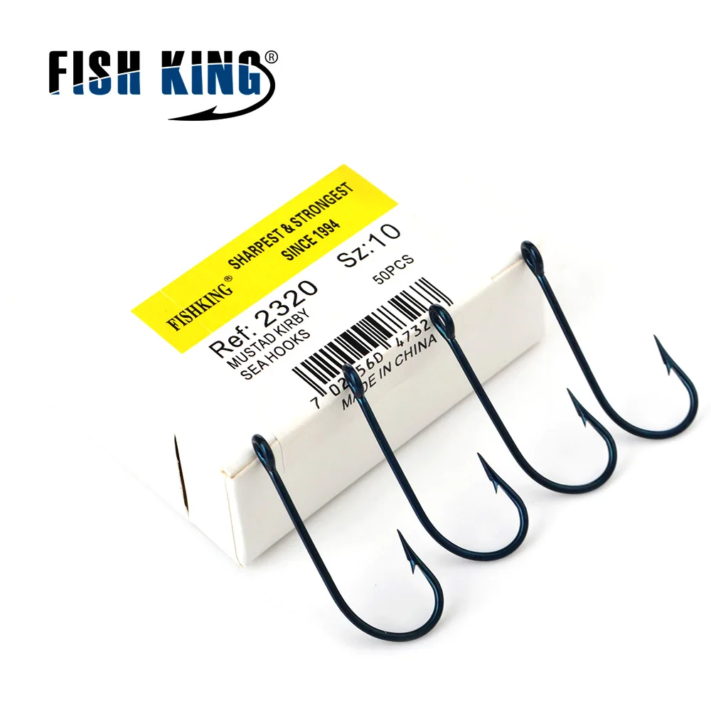 

FISH KING 50PCS/lot 10#-20# Blue Barbed Hook From Japan Fishing Hooks Jig Carp Anzol Fishhook Fishing Tackle