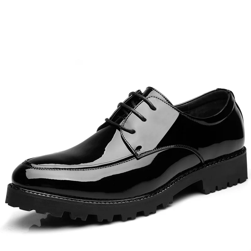 marron Les D'affaires Chaussures Augmenter De Cuir Brillant Pointu En Dans Mariage Noir Robe Loisirs Hommes Zq6Pw