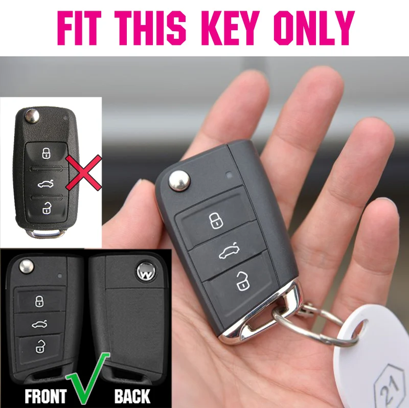 Подходит для VW Golf 7 Mk7 Skoda Seat 2014 2015 2016 3 кнопки флип ключ силиконовый чехол Fob корпус