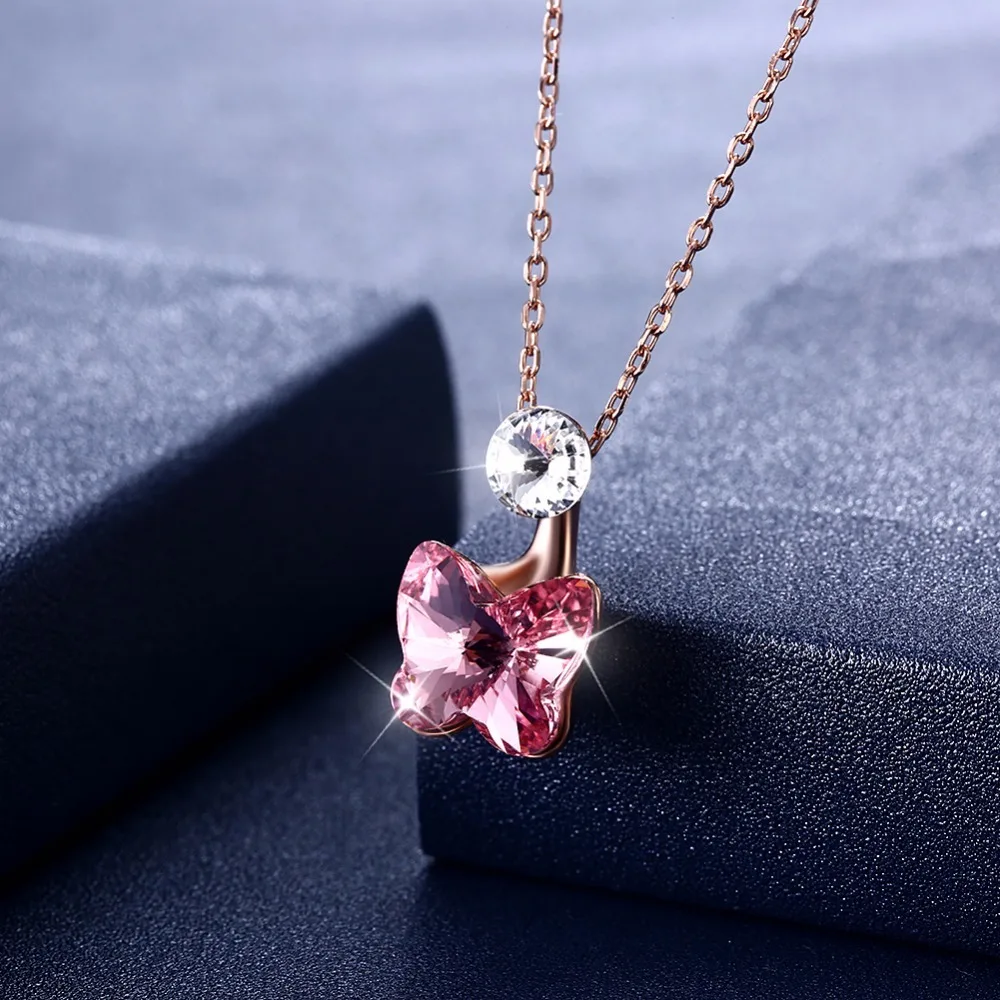 Ожерелье женское из серебра 925 пробы с кристаллами Swarovski|Ожерелья| |