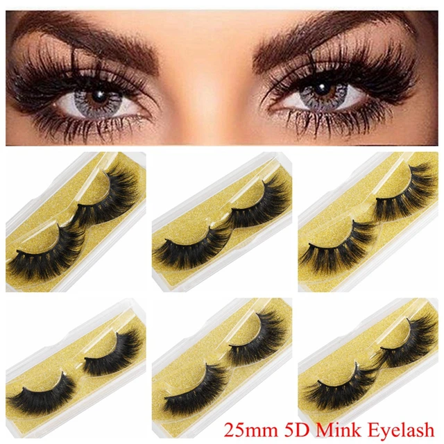 1pair 100 Mink Eyelashes Extra Long 25mm Lashes 3D Big Volumn