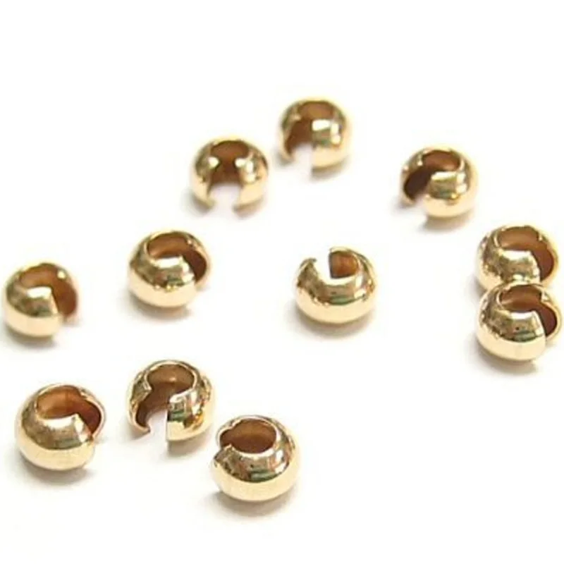 

Gold filled opening round position wire end beads for jewelry making accessories 2.5-4mm 20pcs