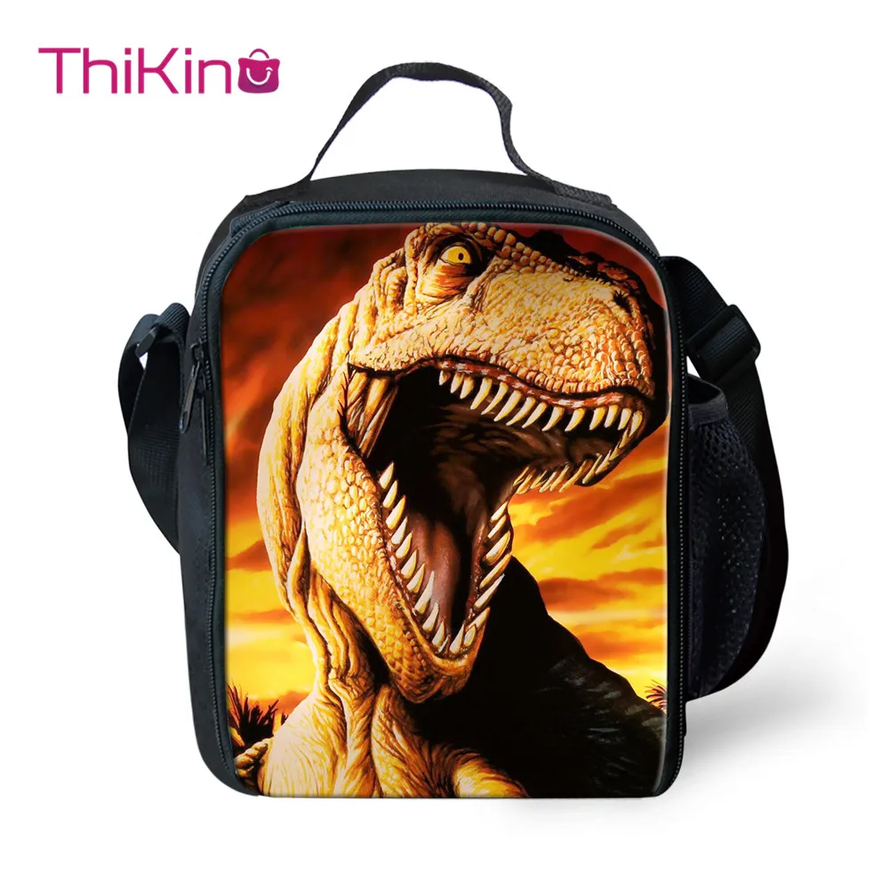 

Thikin Casual Jurassic World Pattern Lunch Bags for Teen Boys Fashion Portable Cooler Box Cartoon Pattern Tote Picnic Pouch