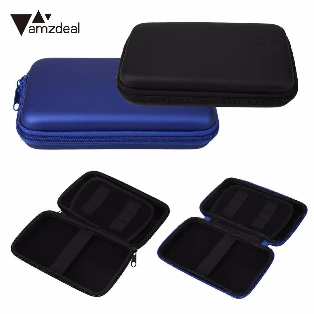 

amzdeal EVE Carry Hard Storage Cover Pouch Sleeve Cases For Nintendo 3DS XL LL Console 17x10cm black and blue