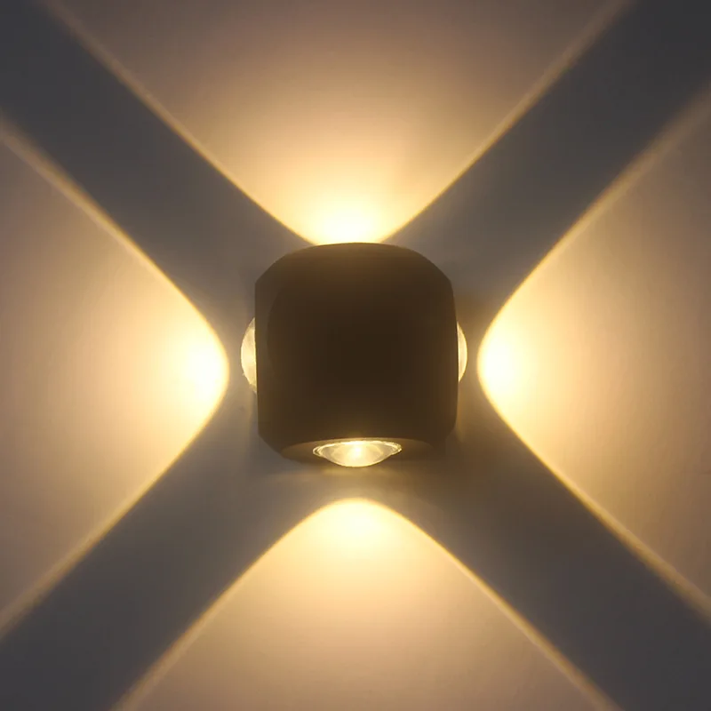 

4/12W Led Aluminum Wall Lamp Outdoor Waterproof Moisture-proof Square 85-265V Wall Lights Creative Bedside Lamp Garden Lighting
