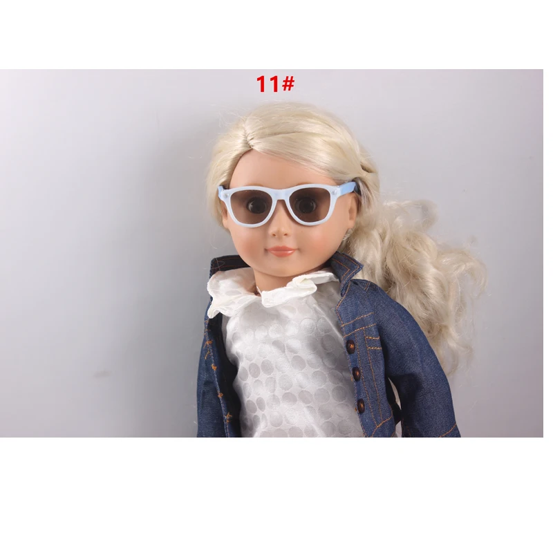 15 стилей кукла в очках интимные аксессуары Boneca нашего поколения светло голубой одежда заплыва очки подходят 1" девушка Кукла Одежда