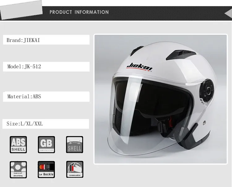 JIEKAI 512 Half Face Flip Up Electronic Motorcycle Hemet With Inner Sun Visor Motorbike Helmets Dual Lens Moto Casque Casco04