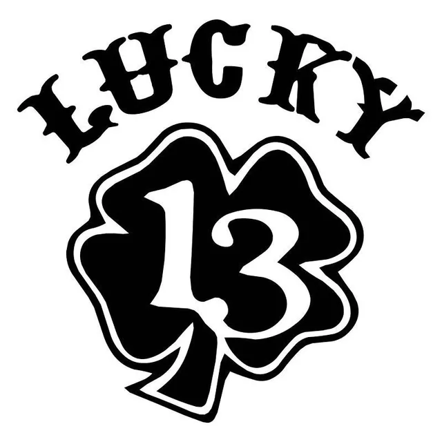 17cm * 17cm 5 "LUCKY 13 trébol originalidad vinilo calcomanía para auto, motocicleta Decal negro/plata S8-0215 17cm * 17cm 5 "LUCKY 13 trébol originalidad vinilo calcomanía para auto, motocicleta Decal negro/plata S8-0215