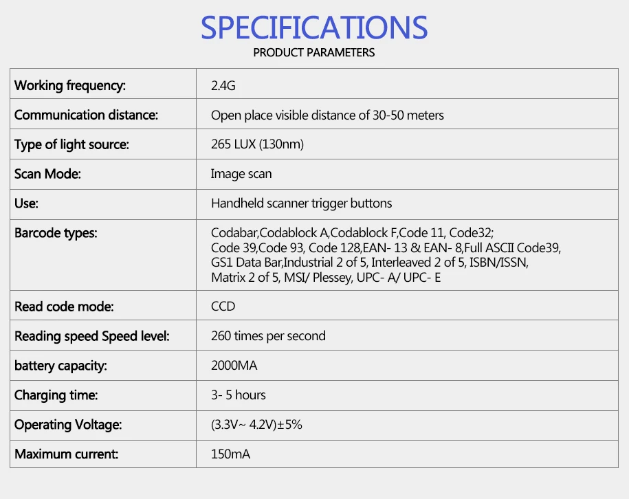 Leitor de Código de Barras sem Fio Trabalho com Android e Ios Recém Netum Handheld Leitor Ccd Nt-w6 2.4g w6 4 China barcode reader Suppliers