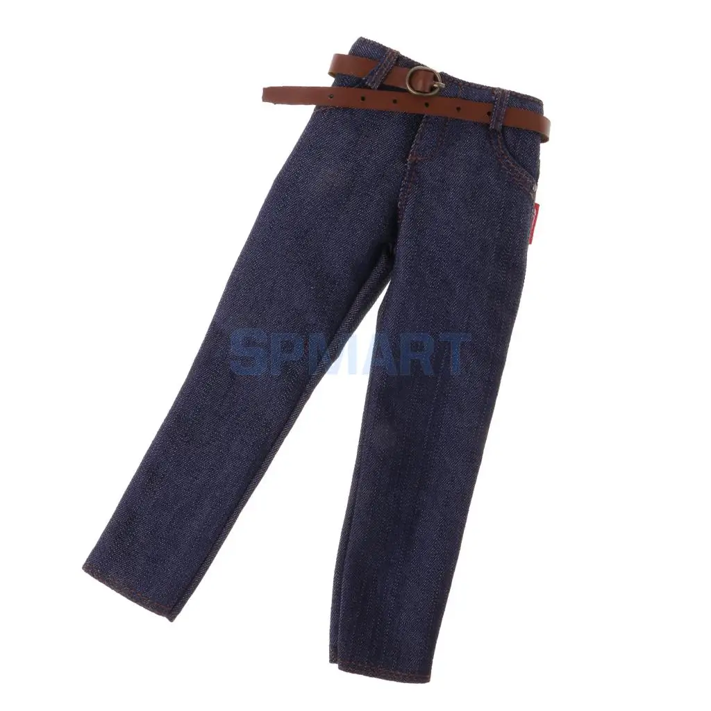 3 Pieces 1/6 Scale Male Classic Denim Jeans Pants for 12