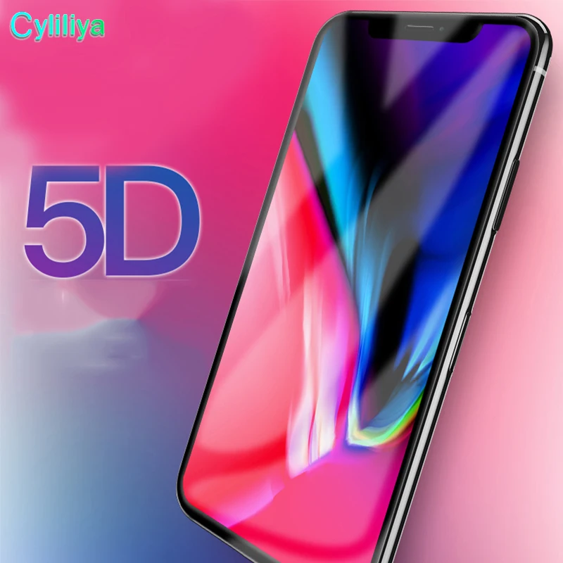 5D протектор экрана для iPhone X Edge полное изогнутое закаленное стекло премиум класса