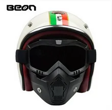 Netherlands BEON motocross helmts VINTAGE retro prince Harley style motorcycle helmet made of Fiberglass with Beon goggles B108