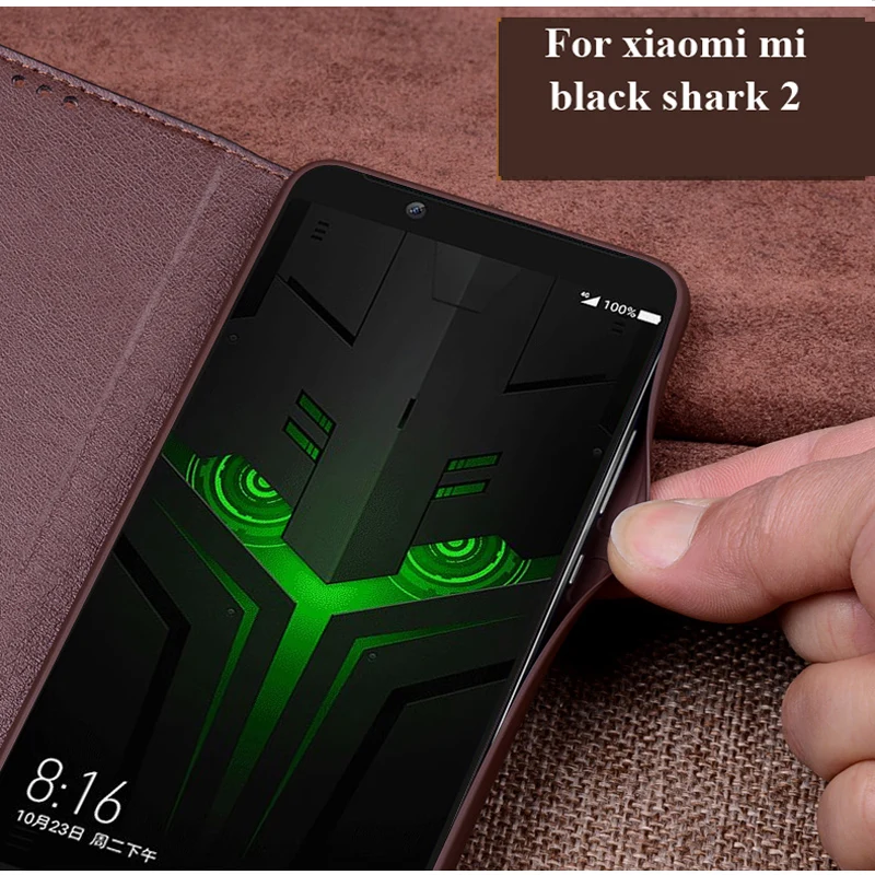 Чехол книжка из натуральной кожи для xiaomi mi black shark 2 чехол накладка на заднюю