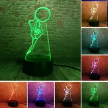3D креативное видение гимнастика девушка Спортман моделирование настольная лампа 7 цветов Изменение ребенка день рождения Декор подарки светодиодный прикроватный ночник светильник