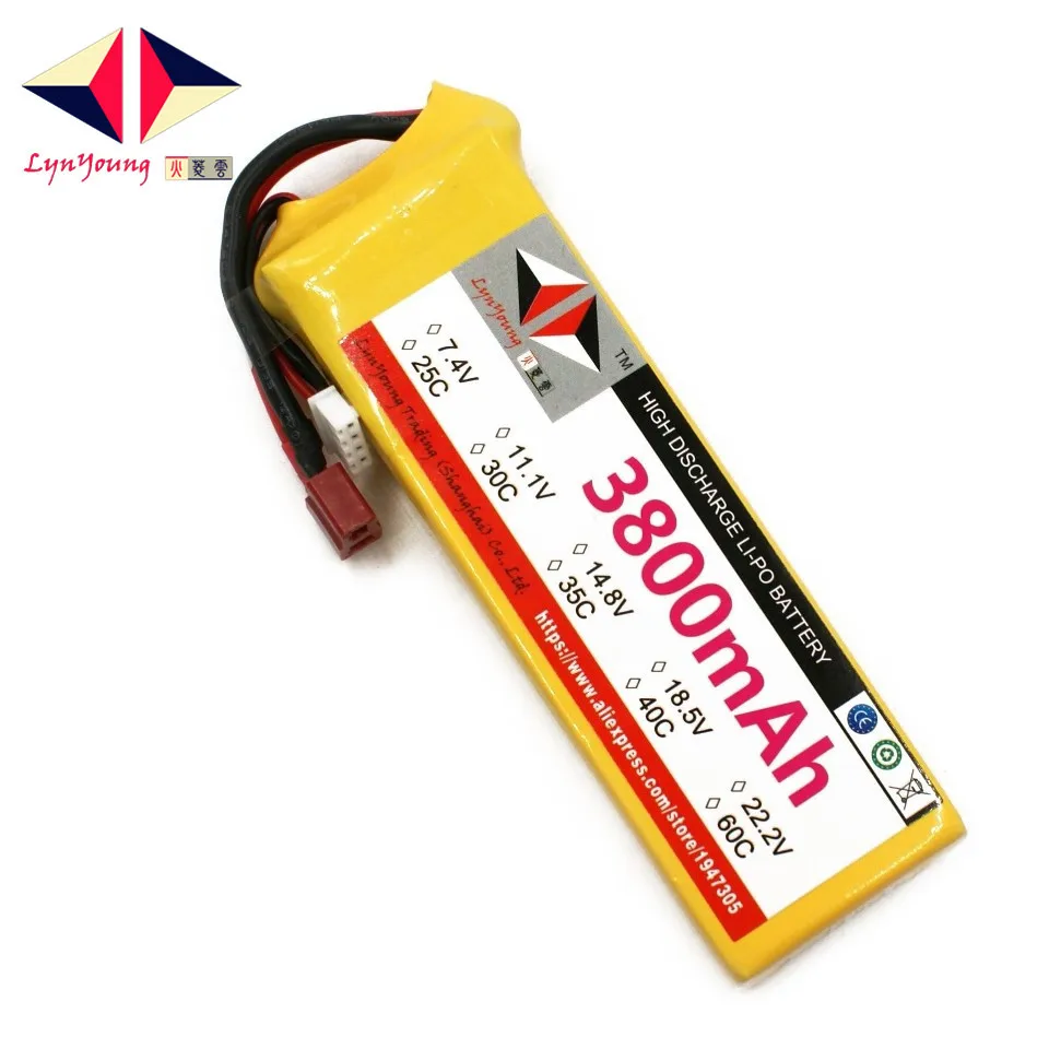 LYNYOUNG Rc lipo font b battery b font 3S 11 1V 30C 3800mAh for Bike Truck