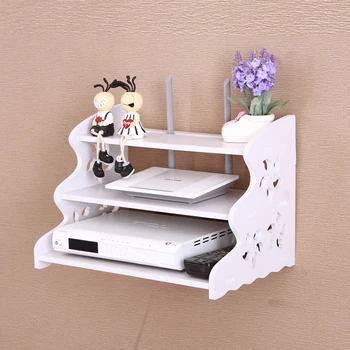 

Set-top box Wireless Wifi Router Box PVC Wall Shelf Hanging Plug Board Bracket Storage Box 3 Style