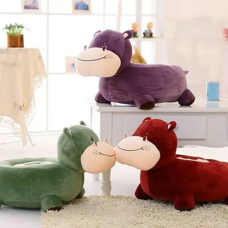 

Hippo figurine cartoon cushion chair plush toy children lazy small sofa creative birthday gift baby seat