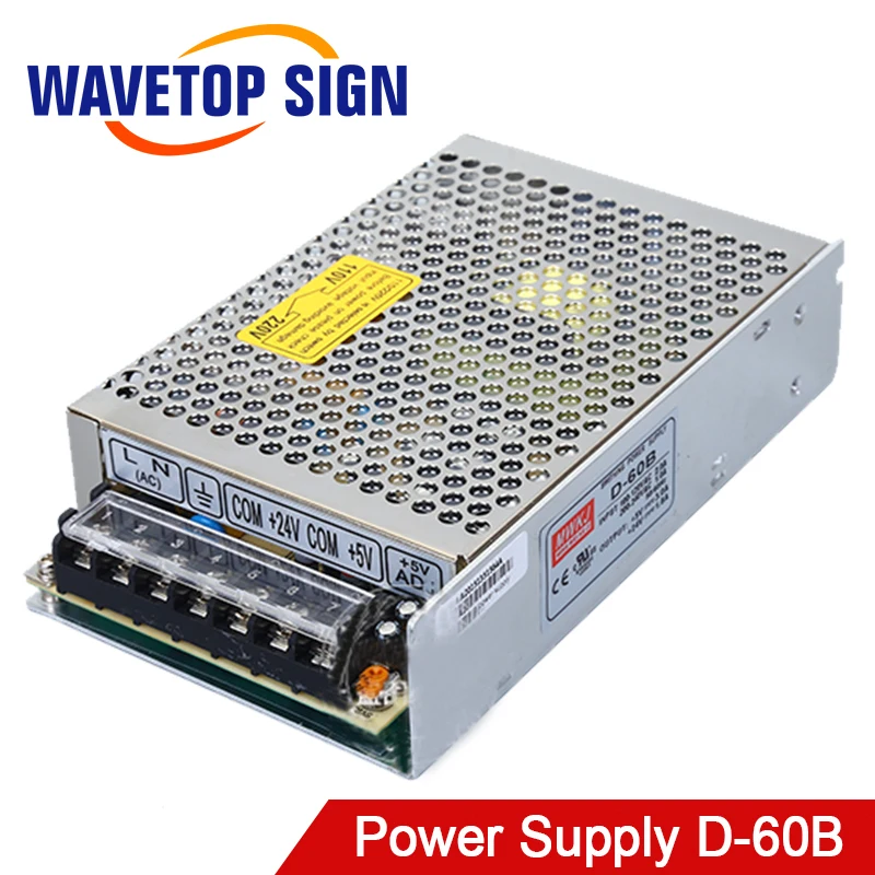 

Meanwell Power Supply 5V 3A D-60B input 115 230V 50 60HZ Output 5V 3A 24V 1.8A for Laser Mark Machine Controller