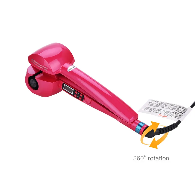 Automatic Hair Curler Ceramic Wave Curling Iron Adjustable Temperature Curling Wand Hair Styler Tool LCD Display Electric Curl