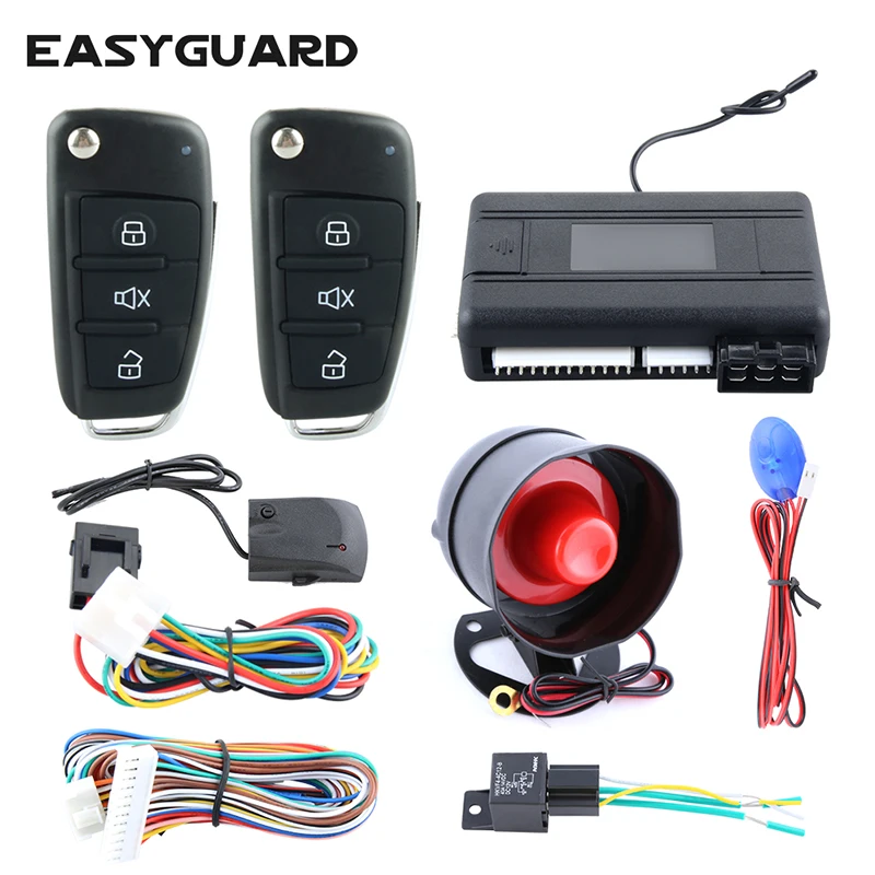 Easyguard Car Alarm System With Keyless Entry Remote Engine Start Shock Alarm Central Door