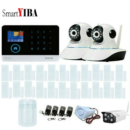 

SmartYIBA Wireless wifi GSM Alarm System Home Security LCD Display 433MHz Home Burglar Security PIR Sensor Door Sensor Kit
