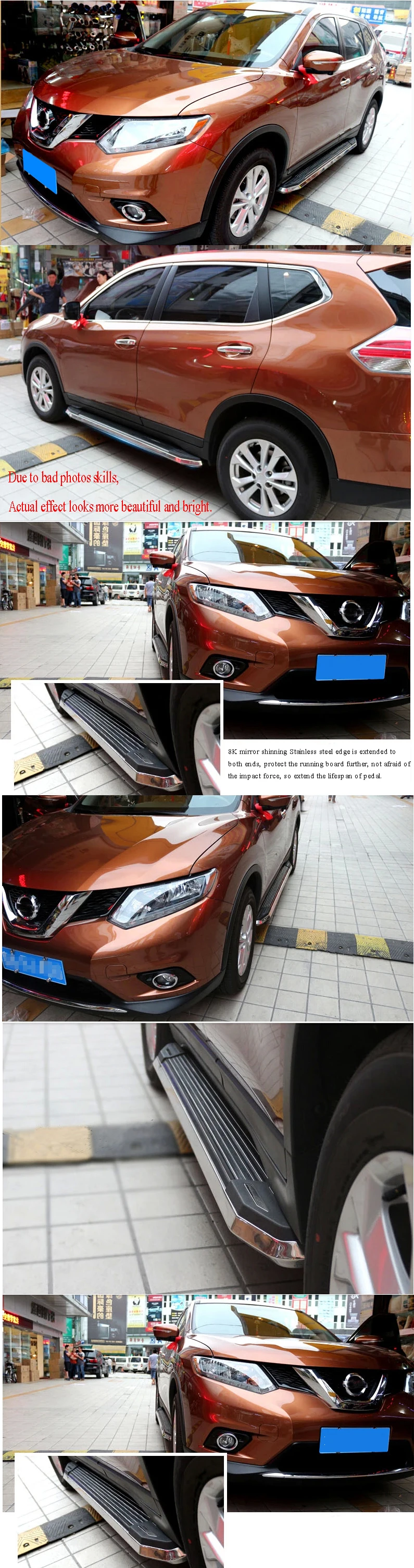 Бег доска педаль боковой панели для Nissan X-trail изгой, "роскошный"(утепленном) из нержавеющей стали