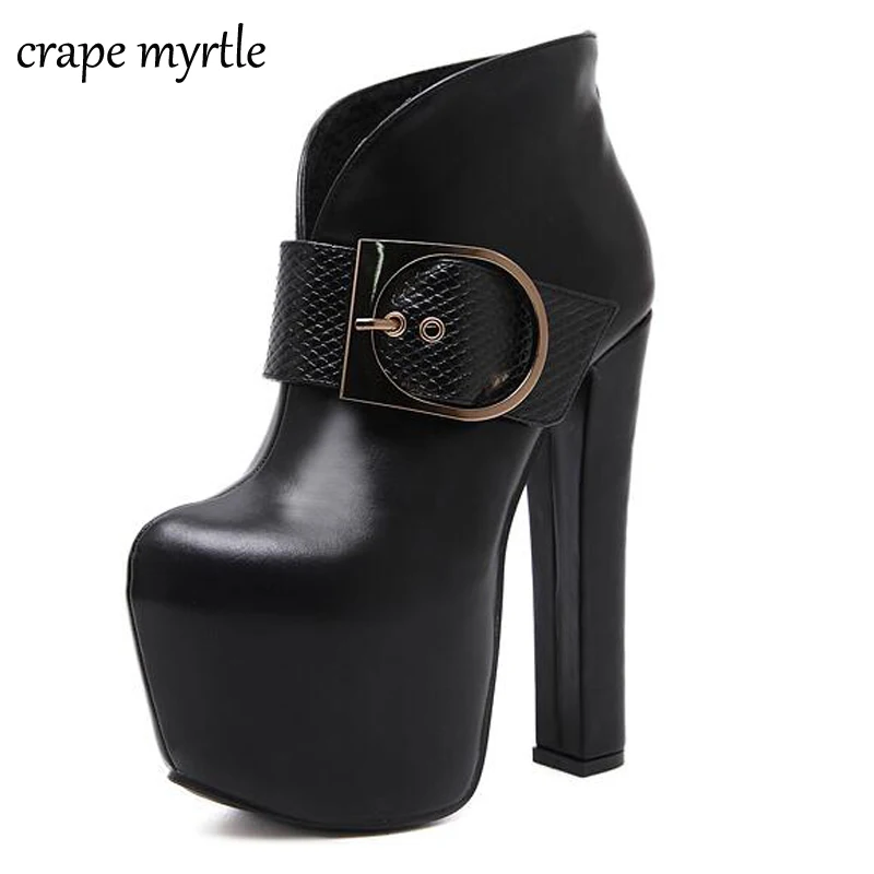 

Platform Boots 2020 Fashion Thick Heel Ankle Boots Women High Heels Autumn Winter Woman Shoes short boots platform shoes YMA61