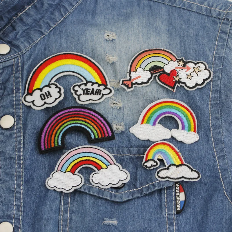 

Fashion Cute Cartoon Pins DIY Fabric Embroidery Love Letter Rainbow Brooch For Women Men
