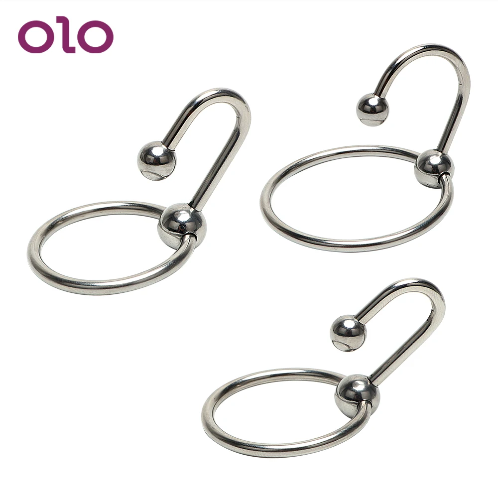 OLO with Head Ring Urethral Dilator Penis Plug Male Chastity Device Rings Stainless Steel Sex Toys Catheter Sound Beads | Красота и