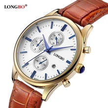 2016 Новый LONGBO Luxury Brand Кварцевые Часы Любит Случайные Кожи Часы Relogio Женский Часы С Датой Календарь Водонепроницаемый 80061