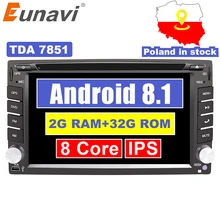 Eunavi Universale 2 Din Android 8.1 Car Dvd Player GPS + wifi + bluetooth + radio + Octa Core + ddr3 + Schermo di Tocco Capacitivo + car stereo
