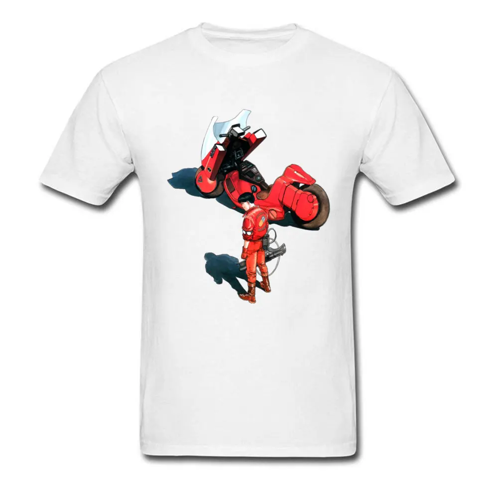 Family 2018 Men Top T-shirts Round Collar Short Sleeve Pure Cotton Tops Shirts 3D Printed Tee Shirts Top Quality Kaneda from Akira manga and movie 5261 white