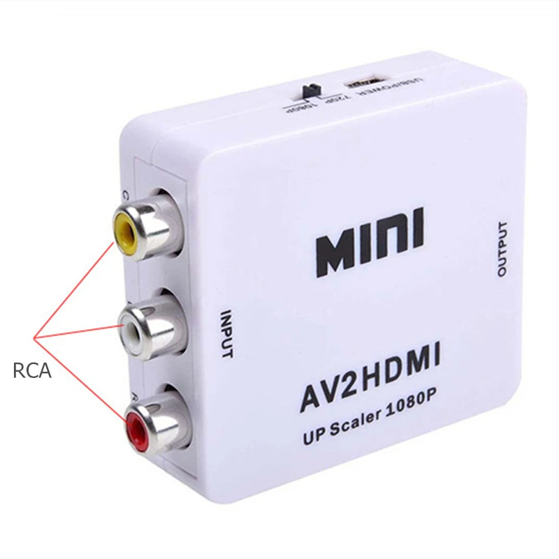 Trumsoon AV RCA to HDMI 720/1080p UP Scaler AV2HDMI Converter CVBS L/R Video Adapter for TV-box PS3 PC Projector