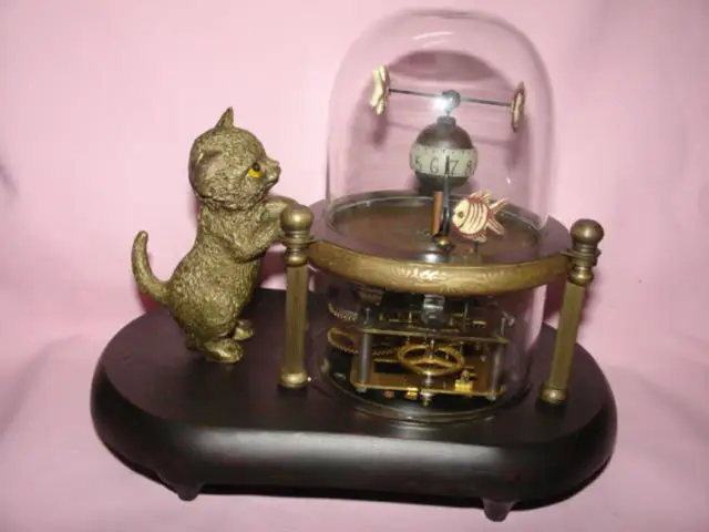 Часы для стеклянной машины с милым котом 7 5 #|clock with cat|clock cuteclock machine |
