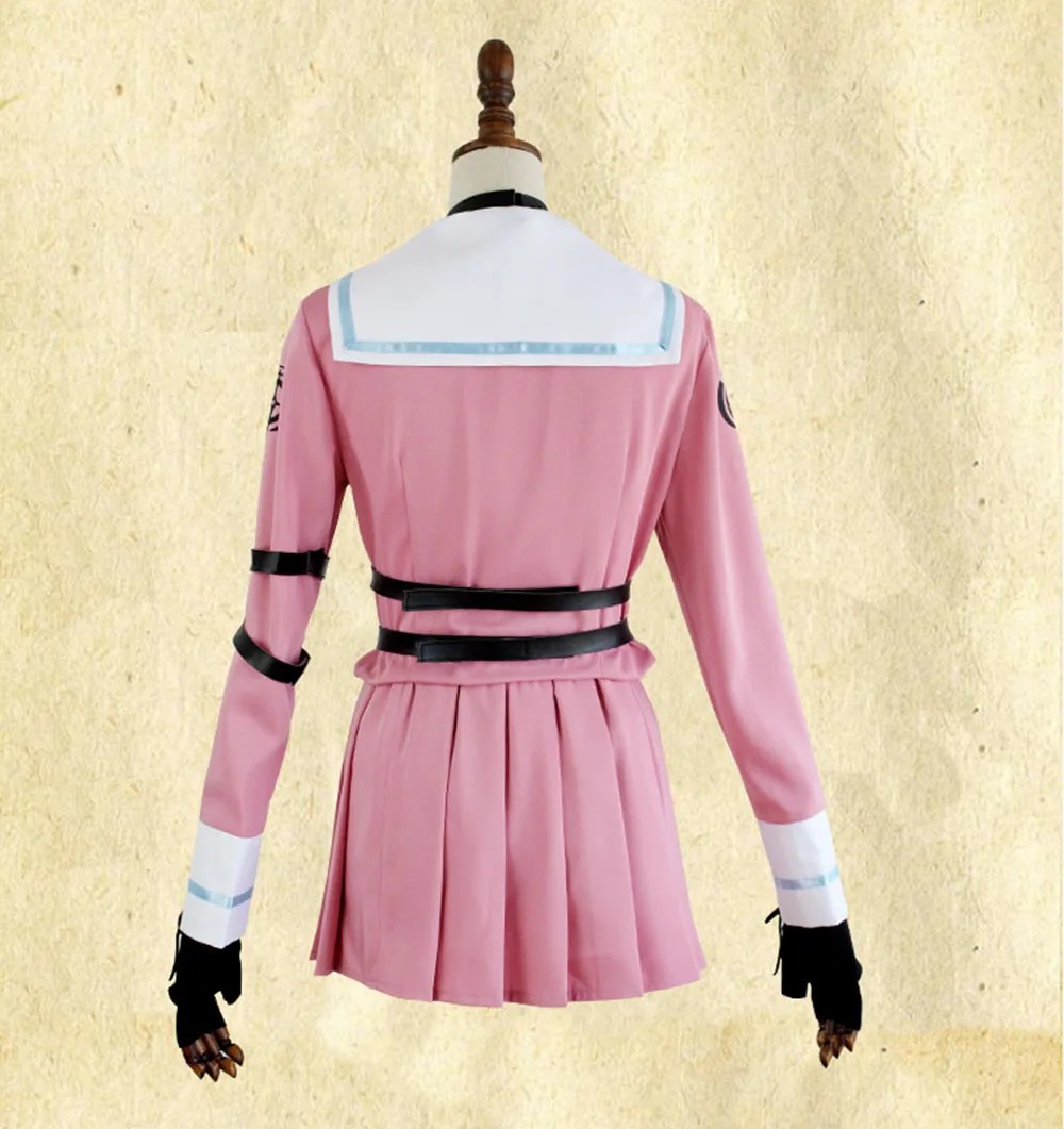 Высококачественные розовые ботинки для косплея V3: убийство Harmony Аниме Косплей Miu ирума костюм для вечеринок в стиле «лолита»; костюм боевой костюм костюмы для выступлений; танцевальная одежда