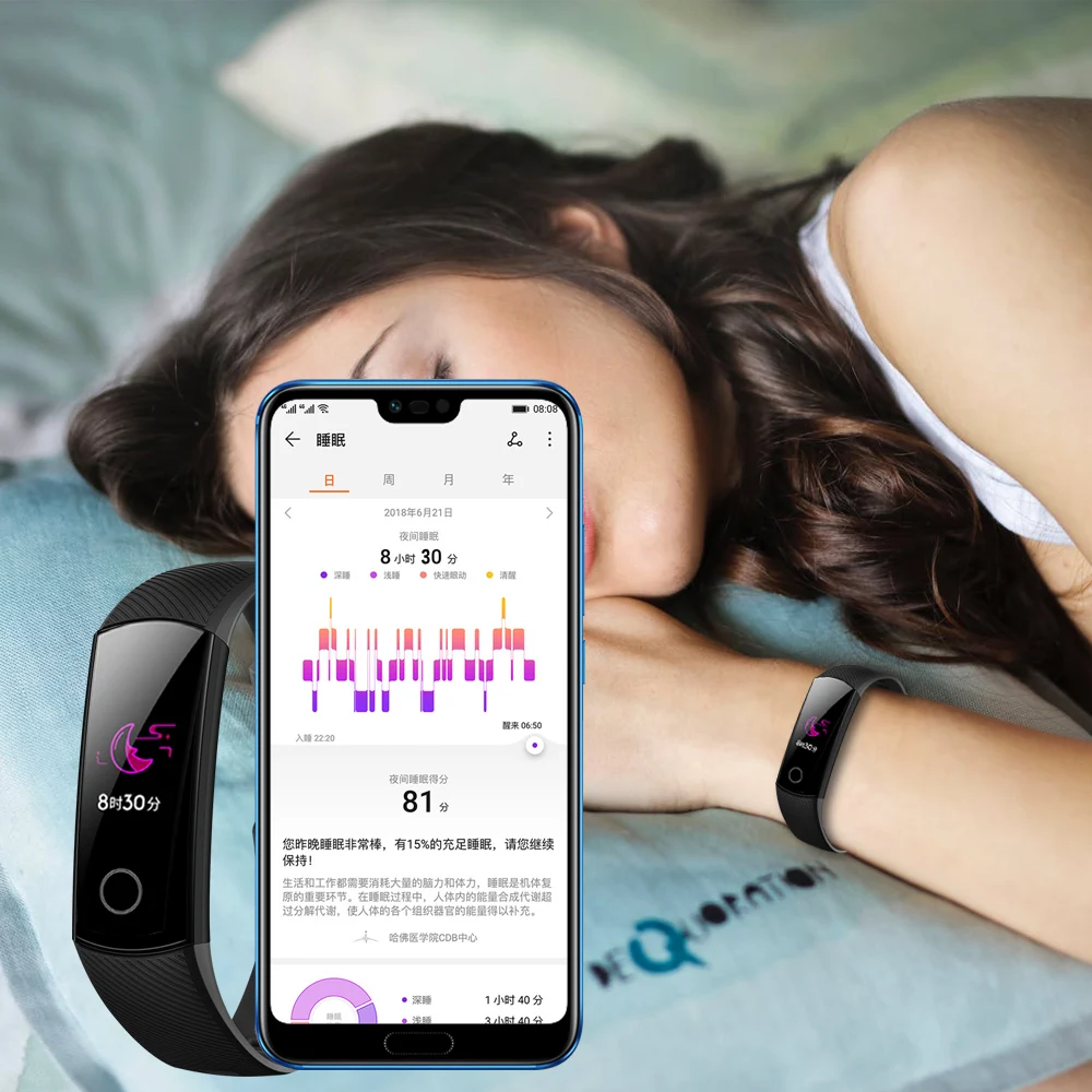 Умный Браслет huawei Honor Band 5 NFC, оксиметр, кислородный цветной сенсорный экран, для плавания, осанки, для обнаружения пульса и сна