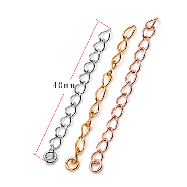 20pcs/lot 4 Designs 925 Sterling Silver Bracelet Necklace Extend Chain For DIY Jewelry Making Accessories Findings SCF-E001 Jewelry Findings