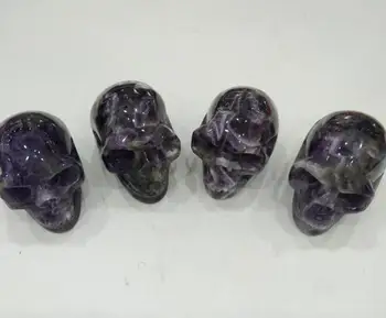 

3 Inch Human Shape amethyst crystal skull statue Natural Skull figurine Crystal Healing Reiki Evil Home Decor