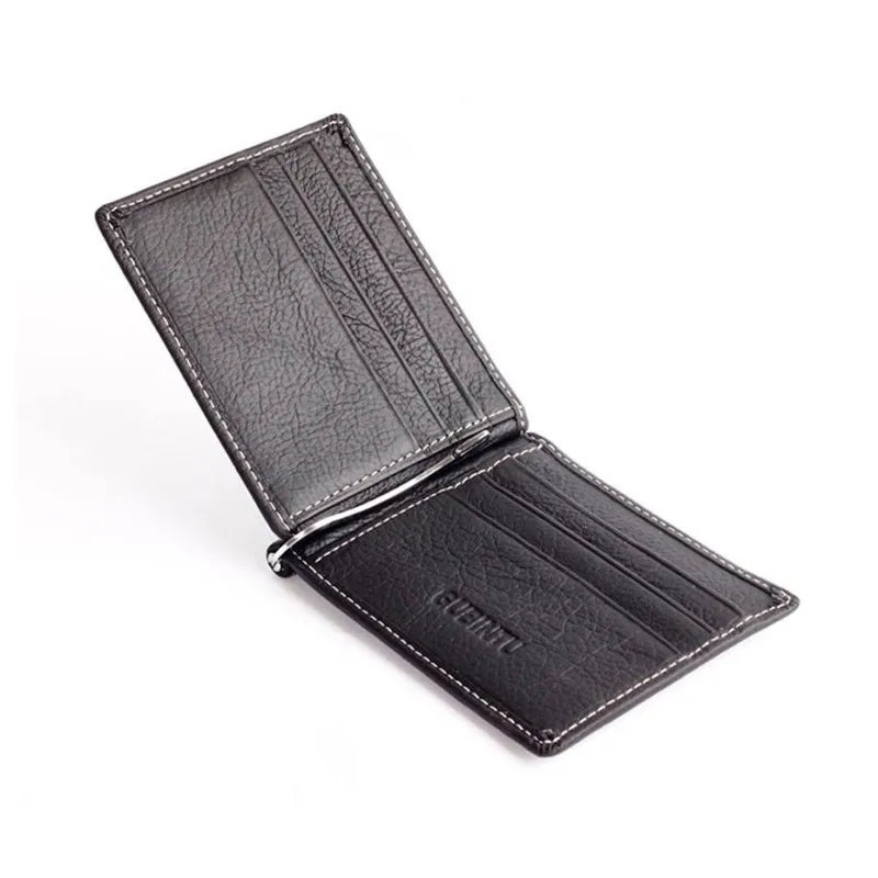 Mens Genuine Leather Bifold Dollar Wallet Credit//ID Card Holder Slim Coin Purse