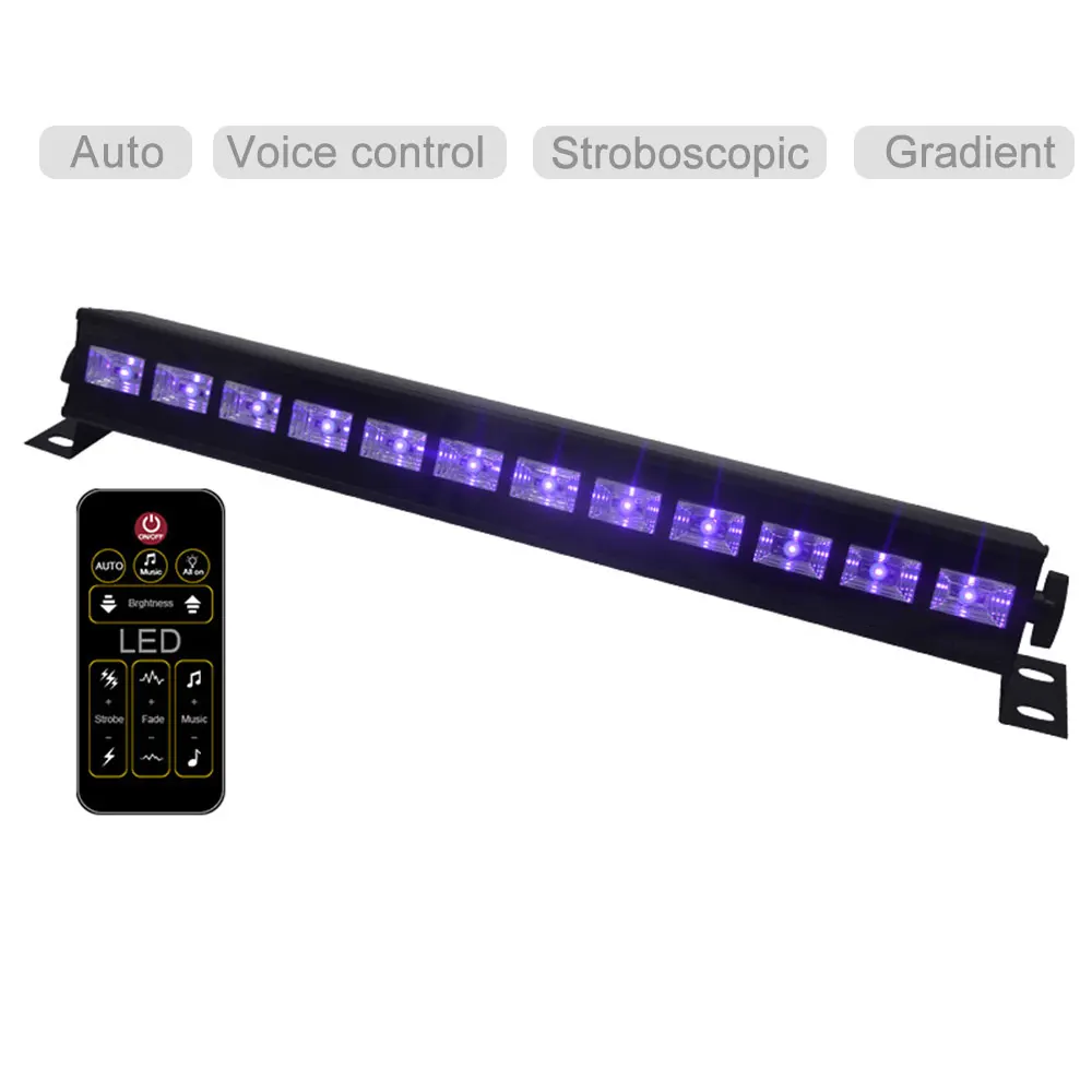

UV light LED Stage lamp Voice control with remote control Multiple modes 6/9/12Leds entertainment Relax DJ,home,party,club
