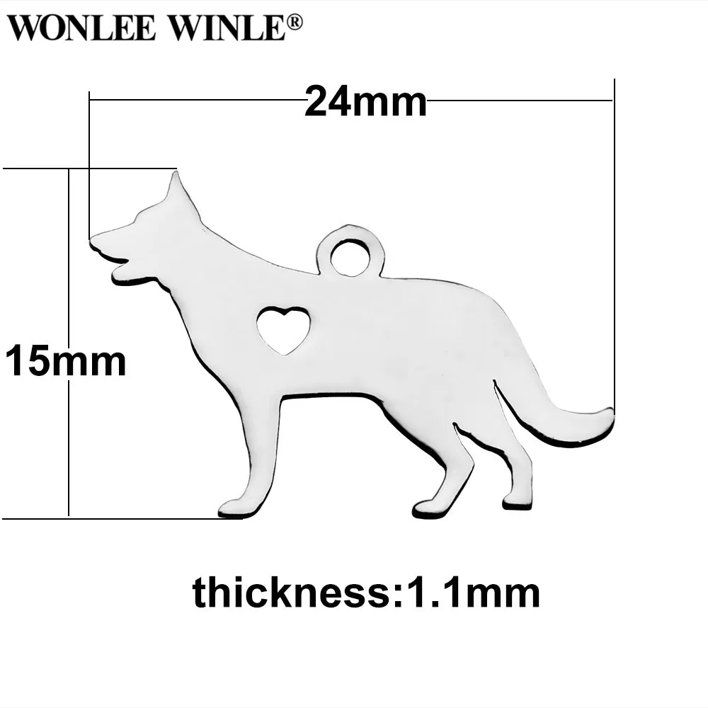 Wonlee Winle DIY полностью полированная нержавеющая сталь 316l любовь моя собака животные Подвески для браслета Ожерелье Изготовление ювелирных изделий - Окраска металла: As pics