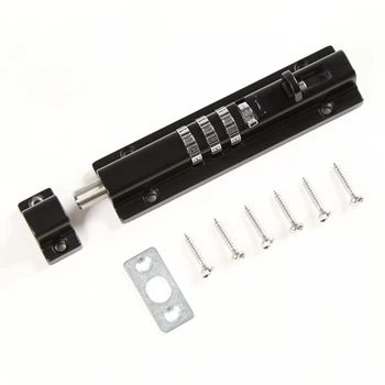 

3-Dial Combination Sliding Bolt Lock With Black And White Finish For Cabinet Window Gate Lock