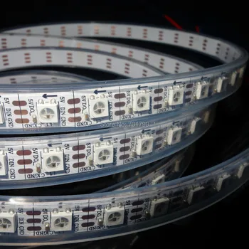 

4m DC5V addressable WS2812B led pixel srip,waterproof in silicon tube,74pcs WS2812B/M with 74pixels;WHITE PCB
