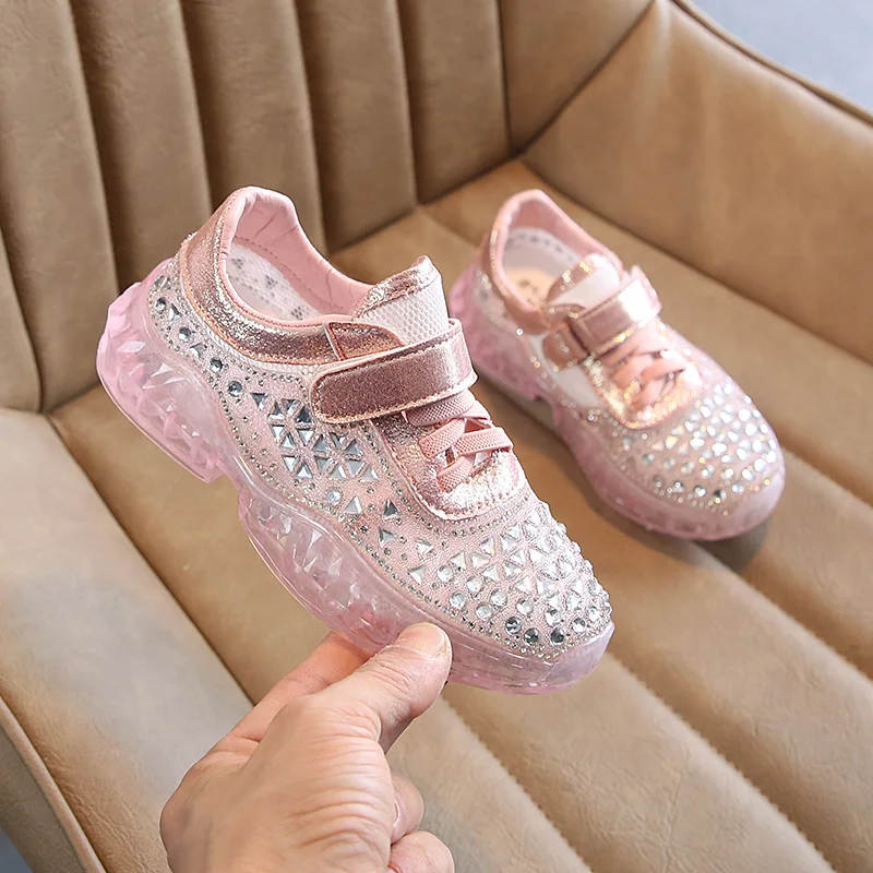 

2019 Summer Shoes Girls Kids Flats Casual Shoes Pink Silver Youth Girl Running Shoe Fashion Children Girls Walking Sneakers