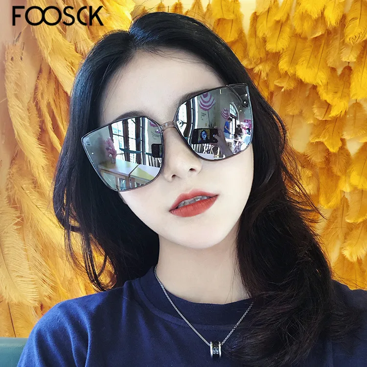 Женские солнцезащитные очки FOOSCK модные круглые кошачий глаз в стиле ретро