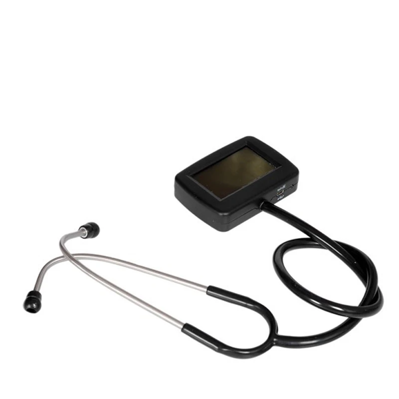 

Fast Shipping fonendoscopio and Drop Shipping Multi-function Visual Stethoscope+ free SPO2 Probe ECG Wave Electronic Stethoscope