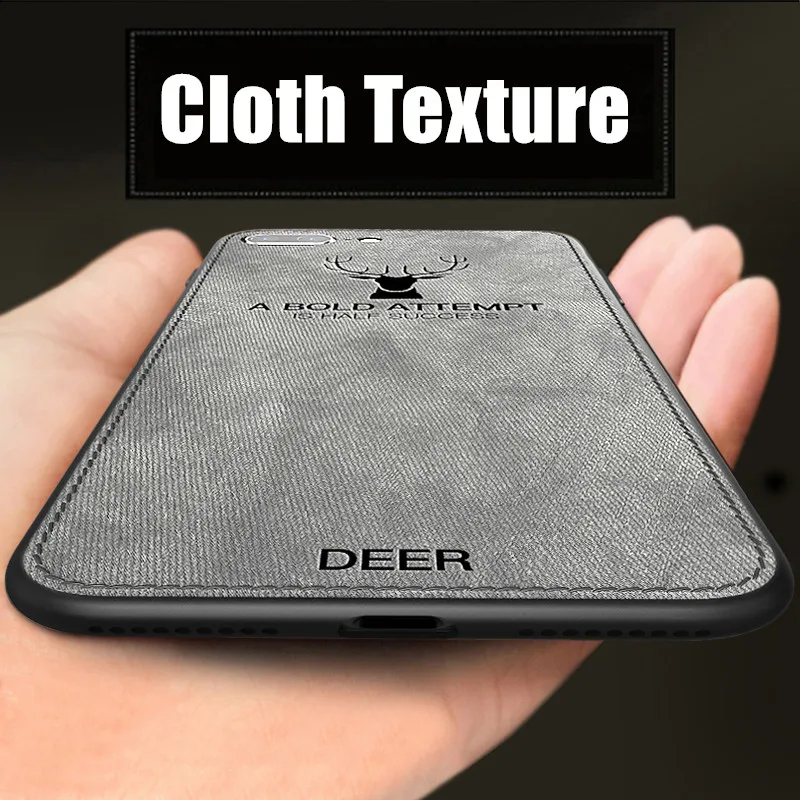 

Luxury Retro Deer Cloth Texture Phone Case For iphone 7 8 6 6S Plus Ultra thin Soft TPU Silicone Canvas Cover For iphone X Cases