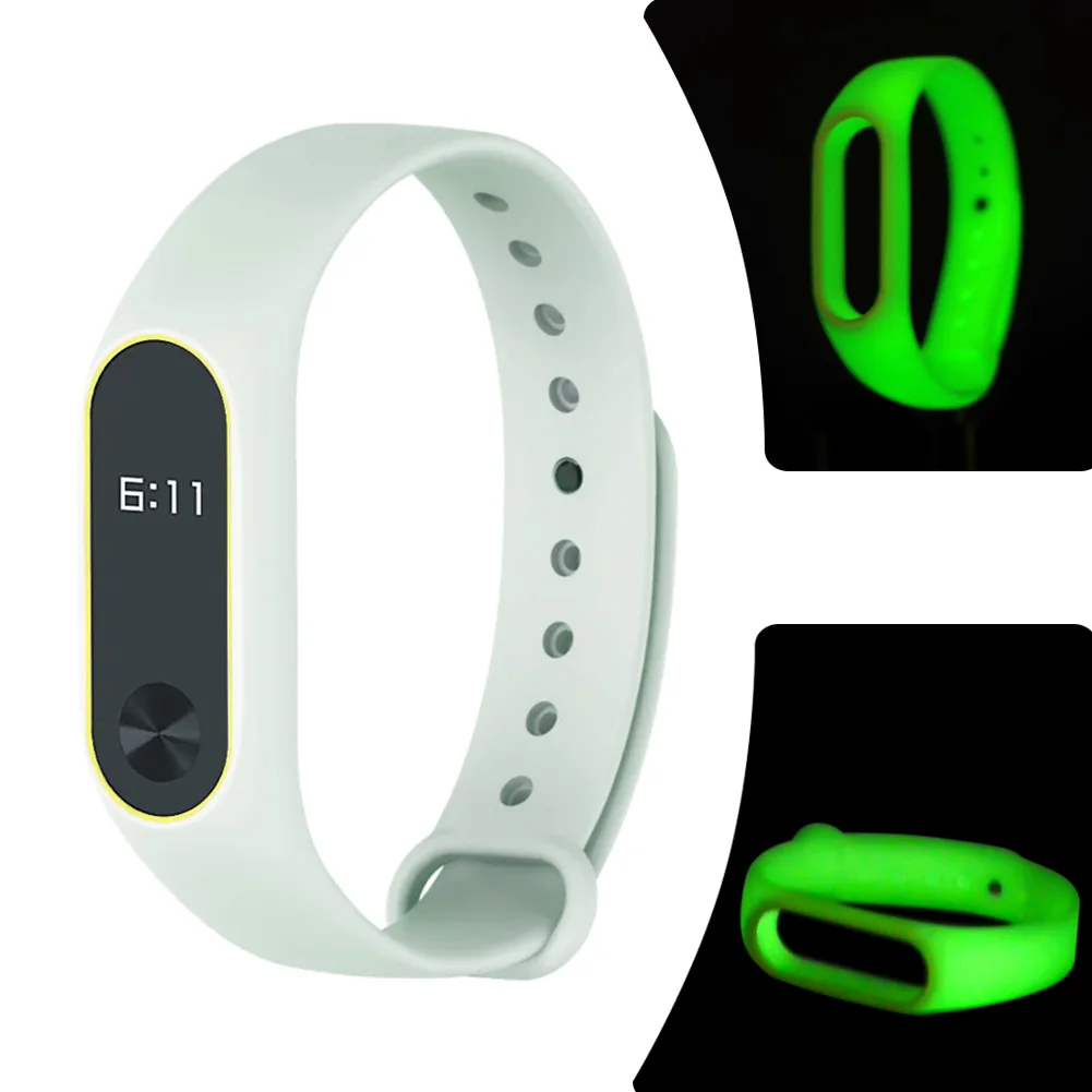 

Soft Silicone Luminous Wristband Strap Of Wrist Bracelet For Xiaomi Mi Band 2 DJA99